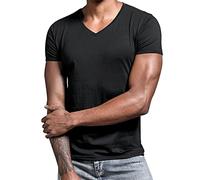 IQYU Sudadera para Hombre con Cuello en V de Ajuste Slim Fit con Algodón de Verano Moderna para Hombre, Sudadera de Cuello en V de Manga Corta Suave y Agradable de Manga Corta para Hombre de Un Solo