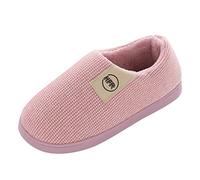 IQYU Zapatillas de estar por casa de felpa para mujer, sin cordones, zapatillas de fieltro térmicas, de dibujos animados, para el hogar, cerradas, cómodas, pantuflas de invierno para mujer, cálidas y
