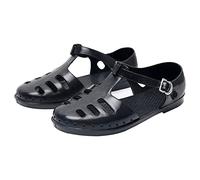 IQYU Zapatos de playa para hombre, antideslizantes, transpirables, informales, sandalias planas para hombre con hebilla de correa, sandalias deportivas huecas para correr, resistentes al desgaste,