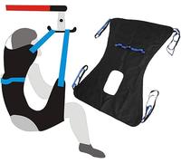 Ir al baño Cinturón Elevadores Paciente Levantamiento médico Equipos Bariatric Hándicap Elevación Cómoda Honda Cinturón transferencia médica con soporte de cuatro puntos Sling cuerpo completo (negro)