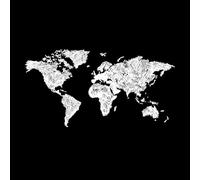 Ir al mapa de viaje del mundo el avión dibujó un corazón torre eiffel coliseo estilo grunge s Pegatinas de pared de papel adhesivo 34x65.4cm Embellecimiento de paredes Blanco