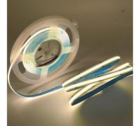 ira de LED COB de 12V de 5m 528 LEDs/M LED cálido/natural/blanco frío de alta densidad FOB tira de luces LED flexible para fiestas, contador, estante, decoración del hogar