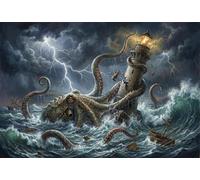 Ira del Pulpo Gigante Puzzle 1000 Piezas Adultos Y Niños,Premium,Cartón,Deco Pared,Regalo Ideal,14 Años+,Rompecabezas,Desafío,Anti-estrés,Relax,Reto,Educativo 70x50cm