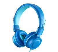 iRAG J01 Kids Headphones Foldable Stereo Tangle-Free 3.5mm Jack Wired Cord On-Ear Headset for Children/Teens/Boys/Girls/iPad/iPhone/School/Kindle/Airplane/Plane/Tablet (Ocean Blue)