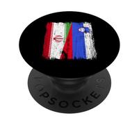 Irán Eslovenia Media Bandera Iraní Orgullo Esloveno Jersey PopSockets PopGrip Adhesivo