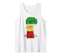 Irán PUÑO Bandera del Sol del LEÓN, Irán Libre, Caligrafía farsi Camiseta sin Mangas