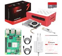 iRasptek Starter Kit For Raspberry Pi 5 4GB-Edición OS-Bookworm de 64GB preinstalada (Caja Rojo y Blanco)