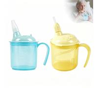 IRCKONCI Paquete De 2 - Vaso for Sorber for Adultos De 300 Ml for Personas Mayores A Prueba De Derrames, Sin Derrames | Vasos for Disfagia 3 En 1 Con Pajita, For Pacientes Discapacitados