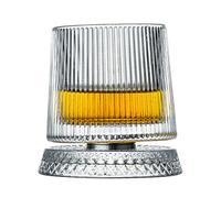 IRCKONCI Vaso De Whisky Giratorio De Cristal, Con Base De Cristal Resistente, Vaso De Whisky Giratorio De 360°, for Cumpleaños, Vacaciones, Día Del Padre Y Eventos Especiales De Degustación(B)