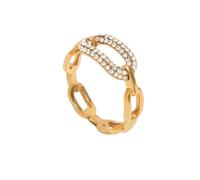IREAKZGN Anillo de acero inoxidable con cierre de bloqueo, joyería geométrica, minimalista, moderno, 1 unidad, 4 UK, Sin piedra preciosa
