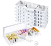Ireer Paquete de 6 cajas vacías de cartón con forma de corazón rellenable para el día de San Valentín, para boda, arreglo del día de Galentine, caramelos, rosa, 17.7 x 6.1 x 1.97 pulgadas (blanco