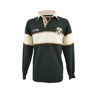 Ireland Bottle/Natural 3 Shamrock - Camiseta de rugby de manga larga, verde, S