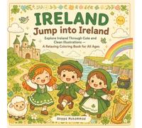 IRELAND - Jump Into Ireland: Explore Ireland Through Cute and Clean Illustrations of Castles, Coastal Views, Farm Life, Traditional Patterns, Local ... - A Relaxing Coloring Book for All Ages