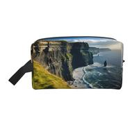 Ireland Outdoors County Clare The Cliffs - Bolsa de almacenamiento de artículos de aseo impresa, bolsa organizadora de gran capacidad para banco de energía y uso de cables, White, One Size