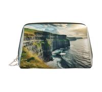 Ireland Outdoors County Clare The Cliffs - Bolsa organizadora de artículos de aseo de piel, bolsa de maquillaje para mujer, Gold, Talla única, Neceser