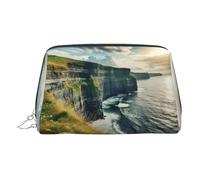 Ireland Outdoors County Clare The Cliffs - Bolsa organizadora de artículos de aseo de piel, bolsa de maquillaje para mujer, Silver, Talla única, Neceser