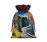 Ireland Outdoors County Clare The Cliffs - Bolsas de regalo reutilizables con cordón para regalo de Navidad, cumpleaños, para envolver necesidades
