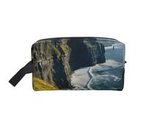 Ireland Outdoors County Clare The Cliffs Print Travel Makeup Portable Cosmetic Organizer Pouch Large Bag Bag Storage Bag Bag