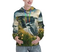 Ireland Outdoors County Clare The Cliffs - Sudadera con capucha para mujer | Sudadera con capucha para mujer, de manga larga, con bolsillo, cómoda, de gran tamaño, para otoño, ropa de mujer
