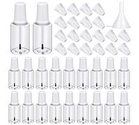 Irenare 20 botellas vacías recargables de 20 ml para esmalte de uñas de plástico, recipiente vacío con mezcla de mármol, inserto de conservación de cepillo, transparente