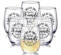 Irenare 6 copas de vino para amigos, copas de vino de 15 onzas, regalo para mujeres, regalos de amistad, regalos de cumpleaños para mujeres, hermana, mamá, abuela, abuela, ella