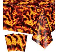 Irenare Cubiertas de Mesa de Lava de Plástico PE Suministros de Fiesta Reutilizables Mantel Rectangular Impermeable Resistente al Aceite Manteles Volcán de Fuego, 51,2 x 86,6 Pulgadas (3)