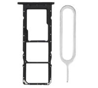 iReplaceParts - Bandeja SIM de repuesto con ranura de doble ranura de goma con bandeja SIM para Samsung Galaxy A03s SM-A037 (negro)