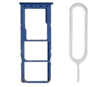 iReplaceParts - Bandeja SIM de repuesto con ranura de doble ranura de goma con bandeja SIM para Samsung Galaxy A21s SM-A217 (azul)