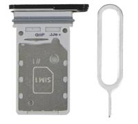 iReplaceParts - Bandeja SIM de repuesto con ranura de doble ranura de goma con bandeja SIM para Samsung Galaxy S21 / S21 Plus / S21 Ultra (gris)