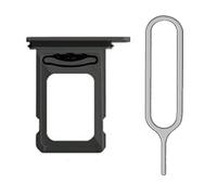 iReplaceParts - Bandeja SIM de repuesto con ranura doble para SIM con herramienta eyector de bandeja SIM para iPhone 14 (6.1 pulgadas) y iPhone 14 Plus (6.7 pulgadas) (negro)