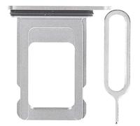 iReplaceParts - Bandeja SIM de repuesto con ranura doble para SIM con herramienta eyector de bandeja SIM para iPhone 14 (6.1 pulgadas) y iPhone 14 Plus (6.7 pulgadas) (plata)