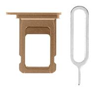 iReplaceParts - Bandeja SIM de repuesto con ranura doble para SIM con herramienta eyector de bandeja SIM para iPhone 11 Pro (5.8 pulgadas) y iPhone 11 Pro Max (6.5 pulgadas) (dorado)