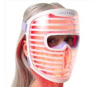 iRestore Illumina - Máscara facial LED - Herramienta avanzada para el cuidado de la piel con terapia de luz roja, infrarroja y azul, mejora la apariencia de la piel, promueve el brillo y apoya una