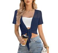 Irevial Bolero Mujer de Gasa Manga Corta Ligera Cardigan Transparente