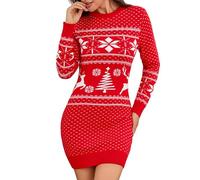 Irevial Vestido de Punto Mujer Navidad