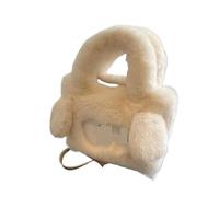 IRFHDCX Bolso De Felpa Bolso bandolera for mujer y niña, bolso de mano peludo kawaii, felpa con asa superior for otoño e invierno(White)