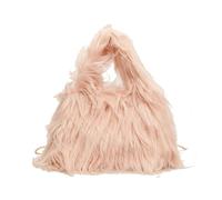 IRFHDCX Bolso De Felpa Bolso De Hombro Invierno For Mujer, Mano Peludo, Cruzado Felpa, Esponjoso, For Teléfono Móvil Con Asa Peluda(Beige)