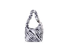 IRFHDCX Bolso De Felpa Bolso de mano felpa for mujer, con correa cordón, estampado leopardo, sencillo, bolso compras, gran capacidad, elegante, viaje(White zebra print)