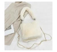 IRFHDCX Bolso De Felpa Bolso De Mano Felpa, Hombro For Mujer, Otoño E Invierno, Nuevo, Moda, Versátil, Nicho, Cadena, Bandolera(White)