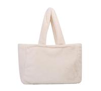 IRFHDCX Bolso De Felpa Bolso de mano for mujer, bolso mullido, hombro compras gran capacidad, peludo, felpa, lindo invierno(White)