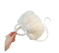 IRFHDCX Bolso De Felpa Bolsos de hombro felpa for mujer, bolsos pequeños for las axilas otoño e invierno, mano con cadena tejida for, mullidos, viaje, monederos(White)