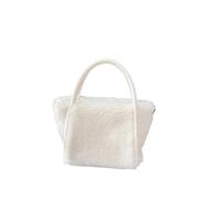 IRFHDCX Bolso De Felpa Lindo Bolso De Hombro Lana, Mano, Cruzado, Cubo Felpa, Gran Capacidad(WHITE)