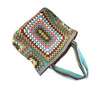 IRFHDCX Bolsos de mujer Bolsos de mano de hilo Bolsos tejidos a mano a crochet Bolsos de hombro Bolso tejido for mujer(Blue green)