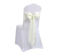 IRFHDCX Genérico Chair Bow Sash 10/50 Uds. Cinta for Silla de satén, Cubierta con Lazo, Cintas for Boda, Banquete, Fiesta, Evento, decoración for Ceremonia graduación(Ivory,50pcs)