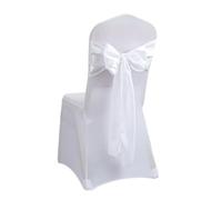 IRFHDCX Genérico Chair Bow Sash 10/50 Uds. Cinta for Silla de satén, Cubierta con Lazo, Cintas for Boda, Banquete, Fiesta, Evento, decoración for Ceremonia graduación(White,50pcs)