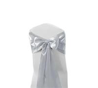 IRFHDCX Genérico Chair Bow Sash 10/50 Uds. Cinta for Silla de satén, Cubierta con Lazo, Cintas for Boda, Banquete, Fiesta, Evento, decoración for Ceremonia graduación(Silver Grey,50pcs)