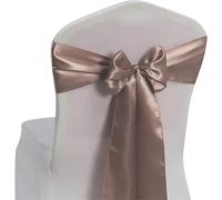 IRFHDCX Genérico Chair Bow Sash 10/50 Uds. Cinta for Silla de satén, Cubierta con Lazo, Cintas for Boda, Banquete, Fiesta, Evento, decoración for Ceremonia graduación(Light Brown,10 pcs)