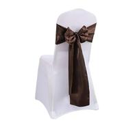 IRFHDCX Genérico Chair Bow Sash 10/50 Uds. Cintas de Lazo for Silla satén, Lazos Cinta con Nudo Boda for Fiesta, Evento, Hotel, Suministros for Banquetes, Decoraciones for el hogar(Coffee,50pcs)