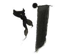 IRFHDCX PañUelo Para Mujer Elegante bufanda larga de satén con flores rosas, y color puro, gasa, for el cuello, decoración, pañuelo(Black dot)