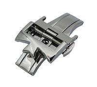 IRFKR 18 mm 20 mm 316L Acero inoxidable doble por doble hebilla de reloj abierta Correa desplegable para correas de reloj(Silver,20mm)